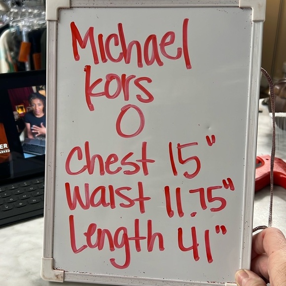 Michael Kors Made in Italy Tan Cream Back Zip Sheath Dress Size 0/XS - Picture 8 of 11